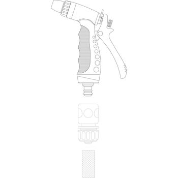 Зрошувач-пістолет 3-режимний до шлангу 1/2", TRP-пластик + цинк, 89190 FLO