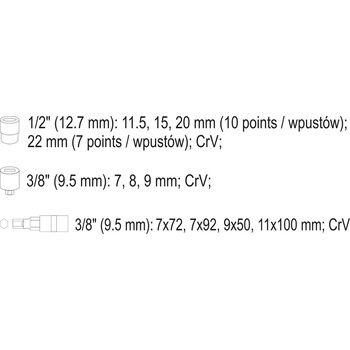 Набір головок для гальмівних супортів VAG/BMW/MERCEDES YT-06808 YATO